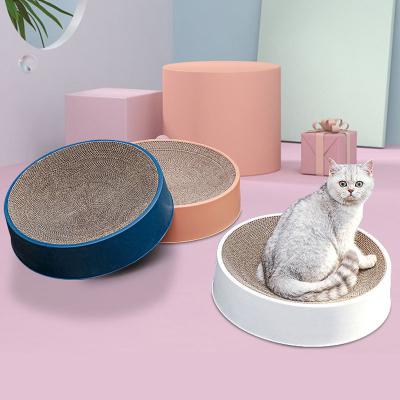 China Design Durable Viable Circular Pet Toy Product Corrugated Indoor Cat Toy Cardboard Cat Scratcher for sale