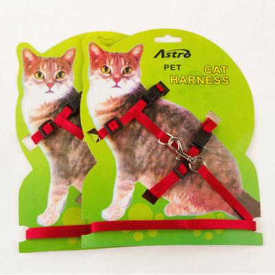 China Wholesale Stocked Red Black Blue Products Small Kitty Harness Cat Walking Pet Harness and Leash for sale