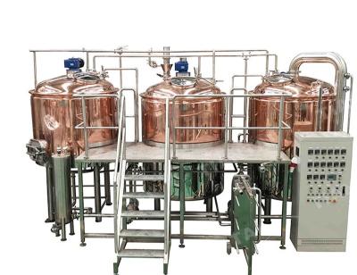 China KY-3/5/10BBL Machinery Repair Shops Standard Electric System Craft Beer Brewing Equipment Red Copper for sale