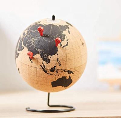 China Close up 25cm Cork World Globe black color for sale