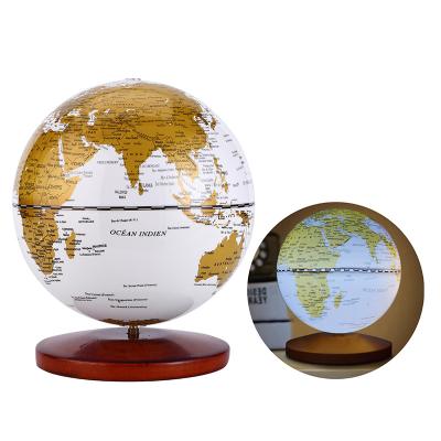 China World Globe Retro Globe Wooden Low Earth Education Desktop Geography Decorative World OEM Business Gifts for sale