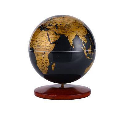 China Wholesale Music Box 14cm World Map Desktop Globe With Wooden Base For Offices Classroom Decorations Business Gift for sale