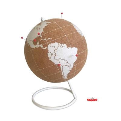 China Close Up 25cm Cork World Globe White Color for sale