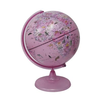 China PVC Plastic Pink Lights 25cm Safari World Globe With Led for sale