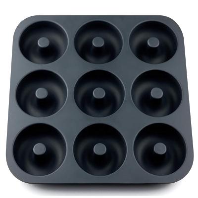 China Viable DIY Bakeware 9 Cavity Pastry Baking Tools Making Jelly Fondant Chocolate Cupcake Silicone Donuts Mold for sale