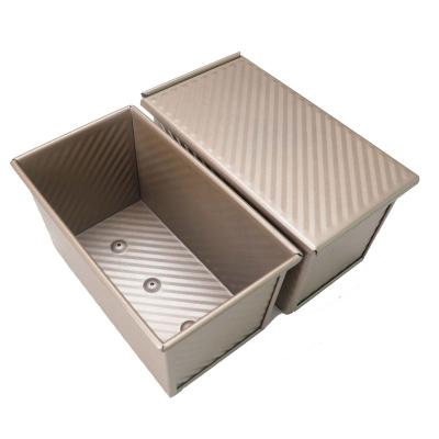 China Corrugated Bread Baking Pan With Lids Cover Bakeware Toast Box Carbon Steel Bread Non Viable Long Stick for sale