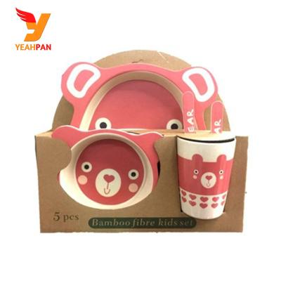 China Sustainable Hot Sale Kids Dining Plate Set 5 Pcs Children Tableware Cutlery Set for sale