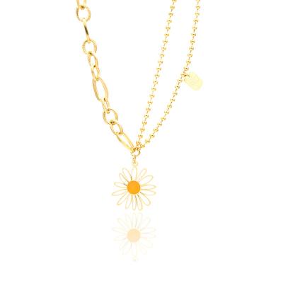 China Korean Daisy Quan Zhilong Same Flower Necklace Daisy Pendant Fashion New Style Fashion Wholesale Central Institute of Statistics for sale