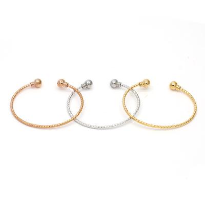 China Wholesale High Quality Punk Cuff Bracelet For Kids 18K Gold Plated Baby Beads Cuff Bangle Bracelets For Kids Gift for sale