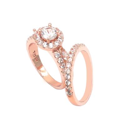 China Wholesale Lady High-quality Engagement CLASSIC Wedding Ring Set Bling Big Diamond CZ Rings Fashion Jewelry for sale