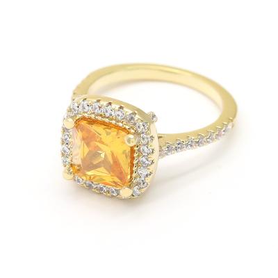 China Latest Fashion High Quality CLASSIC CZ Ring Ins Orange Diamond Ring For Women Natural CZ Engagement Wedding Ring for sale