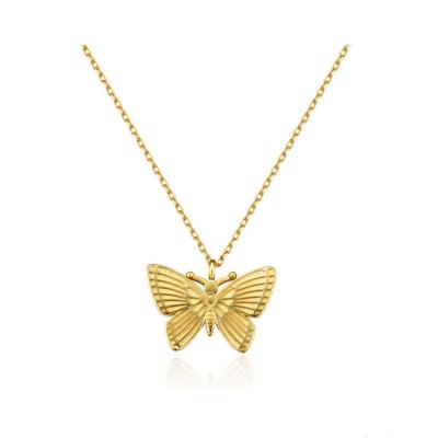 China FASHIONABLE Wholesale Butterfly Shape Chain Necklace 925 Necklace Silver Gold Plated Necklace Jewelry for sale