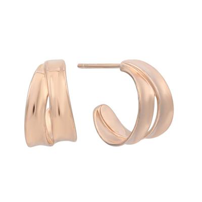 China Wholesale FASHIONABLE Curve Earrings 925 Silver Earrings Rose Gold Or Rhodium Plated Circle Earrings For Women for sale