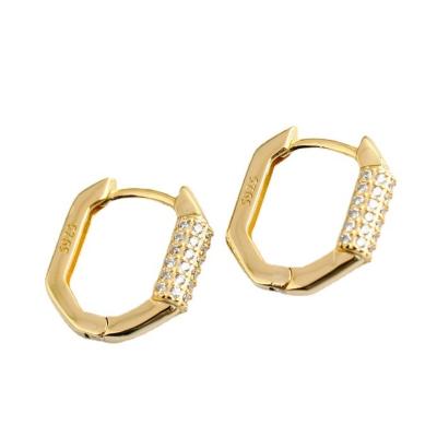 China Unique 925 sterling silver fashion hoop earrings rhodium gold plated jewelry FASHIONABLE huggie earrngs for sale