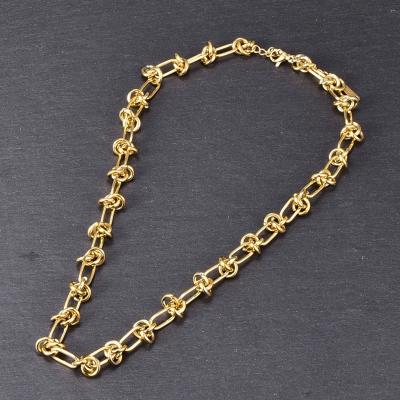 China Nickel Free+ Melynn 0002 Fashion Knot Design Jewelry Stainless Steel Necklaces 18k Lead Free Gold Plated 316 Stainless Steel Chain Necklace For Women for sale