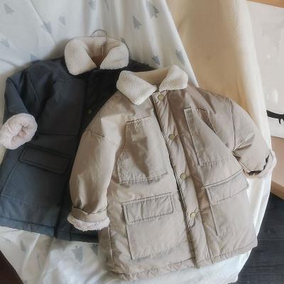 China 100-140cm Winter Boys Girls Fleece Coat Baby Kids Outerwear Jacket Two Thick Warm Breathable Colors for sale