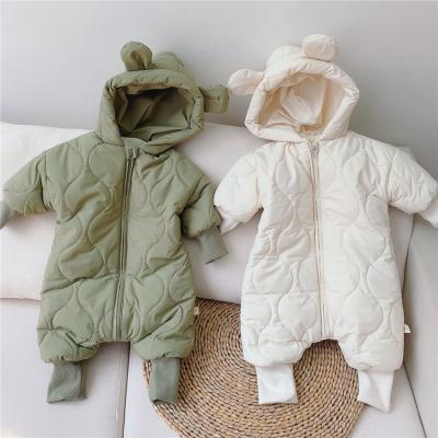 China Spandex/Cotton Winter Jumpsuit Overall Baby Boys Infant Hooded Newborn Clothes Infant Bear Romper Toddler Warm Tracksuit Girl Snowsuit Coat for sale