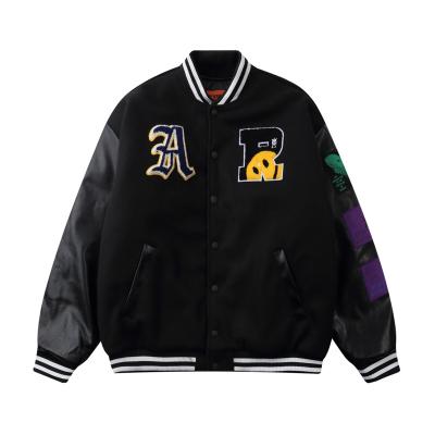 China Wholesale Unisex Breathable Outwear Custom Letterman Baseball Varsity Coat Leather Men School Blank Vars Jackets for sale