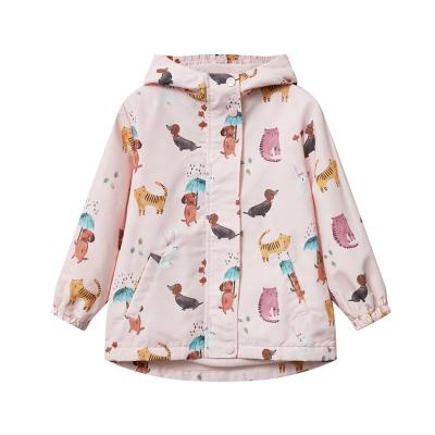 China New Boys Girls Jackets Outerwear Cartoon Printing Double Layer Breathable Fleece-Liner Kids Coated For Spring/Fall Wear for sale