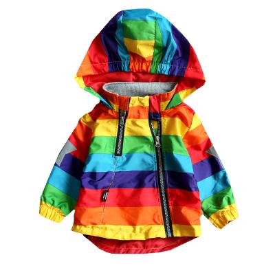 China Rainbow Sun Breathable Jacket Girls Boys Water Proof Hooded Children's Coat For Spring Autumn Kids Clothes Clothing Outwear for sale