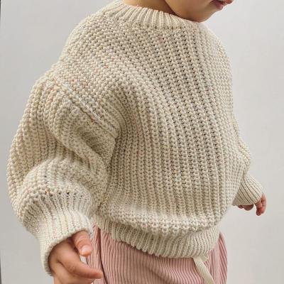 China MOQ 1 Kids Girl Casual Boys Breathable Knit Sweaters Autumn Winter Loose Jumpers Children Round Collar Long Sleeve Pullover 0-6Y for sale