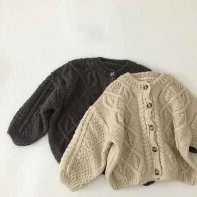 China 2021 New Breathable Children Clothes Single Breast Girls Sweater Brief Style Boys Cardigans Knitted Sweater 1-6Y for sale