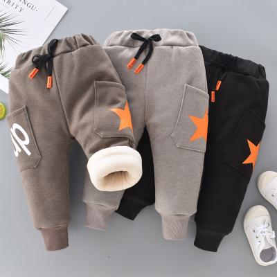 China Autumn 2-8Y Breathable Thick Kids Fleece Pants Kid Winter Warm Sports Pants Baby Waist Elastic Walker Sweat-pants For Boys for sale