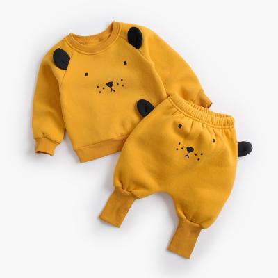 China Casual Wholesale Fashion Cute Infant Harem Pants 2pcs Baby Sweat Suit Animal Solid Baby Boy Clothes Set For Baby for sale