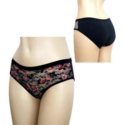 China Breathable Ladies Lace Up Panties With Seamless Fabricss With Lace Leg Opening for sale