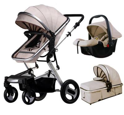 China 1-3 years old High view baby stroller can sit on four wheel shock absorbers folding 3 in 1 baby stroller for sale