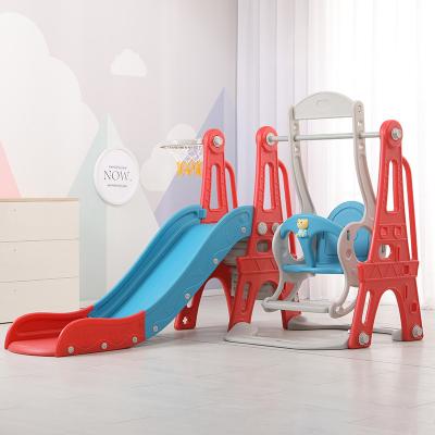 China Mini 3 in 1 House Indoor Plastic Playground Swing Baby Slide for Kids/Home Mini Playground Plastic Baby Play Slide for Kids for sale