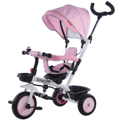 China 1-6 years old Baby multi-functional light pedal trolley with sunshade children's tricycle for sale