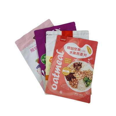 China Customized Food Grade Biodegradable Zipper Pouch Oatmeal Moisture Proof Self Sealing Food Packaging for sale