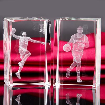 China Europe 3D Laser Engraving Crystal Blank Engraved Cube For Decoration for sale