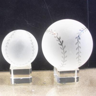 China Europe Blank Sports Ball K9 Crystal Baseball Trophy Wholesale Paper Weight for sale