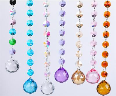 China Europe 14mm Glass Crystal Bead Curtain Suitable Garland Wedding Home And DIY Craft Jewelry Hanging Decoration 1 Buyer for sale