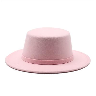 China Character Customized Spring Outdoor 100% Australian Wool Unisex Wide Brim Purple Felt Fedora Hat for sale