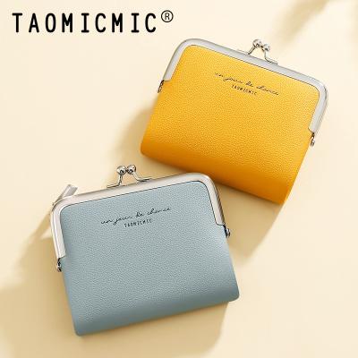 China TAOMICMIC Double Clip Student Women's Wallet Waterproof Japanese Style Simple Short Style Waterproof Lady's Purse for sale