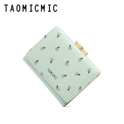 China TAOMICMIC Lovely Cute Cartoon Animal Print Customized Big Logo Brand High Quality Custom Flower High Quality Custom Logo Brand Flower Leather Ticking Gold Chains Dumpling Clip Purse Women Leather Bag Women Cloud for sale