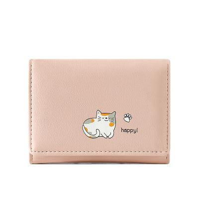 China TAOMICMIC waterproof ready to ship high quality portable female short purse waterproof lucky shorts women's printing cat wallet for sale