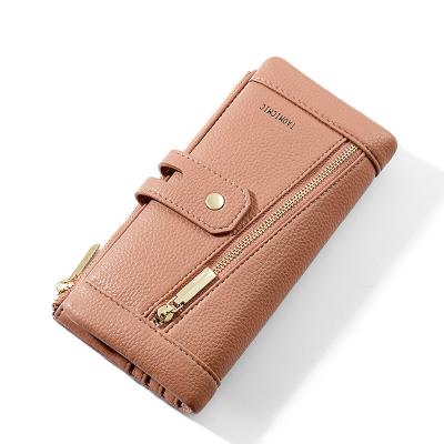 China TAOMICMIC Waterproof Multi-Card Holder Long Stands with Button Lock PU Fashion Waterproof Leather Durable Unisex Wallet Good Quality for sale