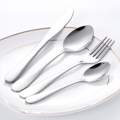 China Sustainable Wholesale modern party elegant bulk stainless steel gold sliver black plated handle knife fork and spoon flatware sets for sale