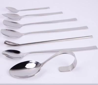 China Sustainable Dinnerware Cutlery Spoon Set 18/10 Stainless Steel Longdrink Spoon Ice Cream Fruit Yogurt Spoon Flatware Sets for sale