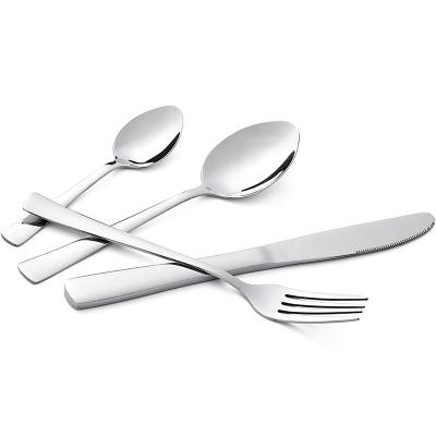 China Luxury Wedding Silverware Wedding Stainless Steel Cutlery Set Knife And Spoon Fork Travel Flatware Luxury Camping Set for sale