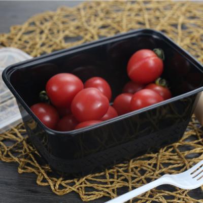 China 500ml Microwave Sustainable Disposable Food Container With Rectangle Black Color for sale