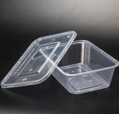 China Sustainable Disposable Microwave PP Clear Plastic Round Food Container 500ml With Lid for sale