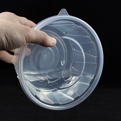 China Sustainable Disposable Food Container Plastic Round Fast Food Take Out Box With Lid for sale