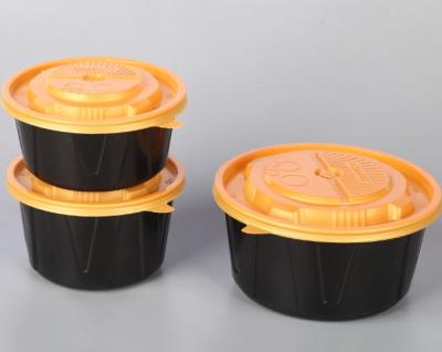 China Food Grade 12oz 360ml Microwaveable Disposable Black Color PP Disposable Eco-Friendly Plastic Takeout Soup Bowls for sale