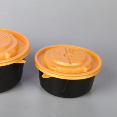 China 100% Manufacturer Wholesale Food Grade Microwave PP Material Plastic Round Disposable Food Storage Container With Lids for sale