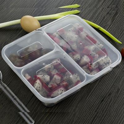 China 3 Compartment Sustainable Disposable Plastic Food Container/3compartment Lunch Box for sale